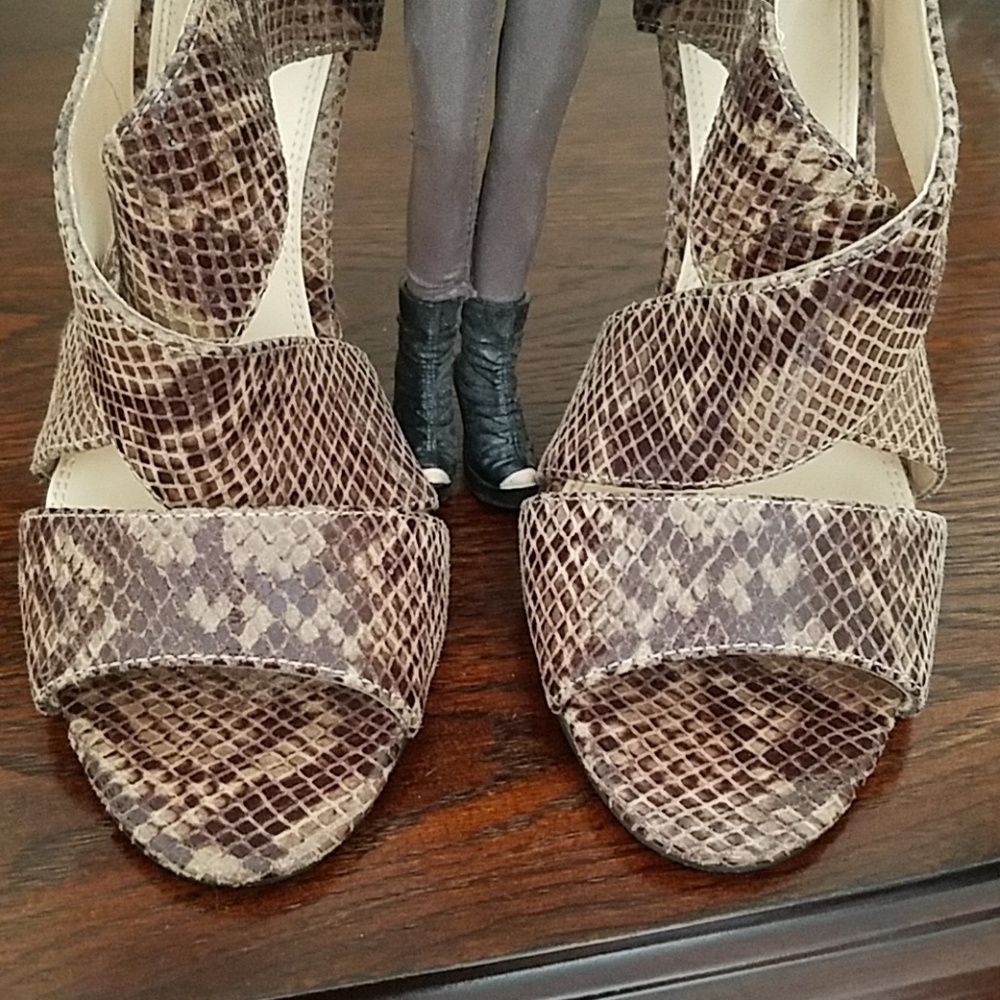 Brown Snakeskin Sandals
